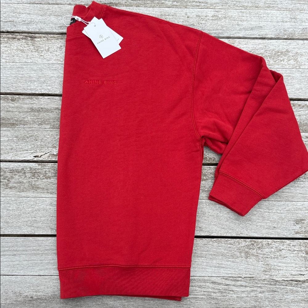 Anine Bing Miles Sweatshirt in Washed Red ANINE BING REVOLVE NWT‎ ❤️